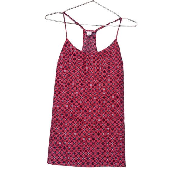 J.Crew factory Red patterned racer back size 0 - Picture 1 of 7